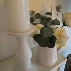 ShabbyChic Jug with Removable Flowers and Candle Holder with light up cans