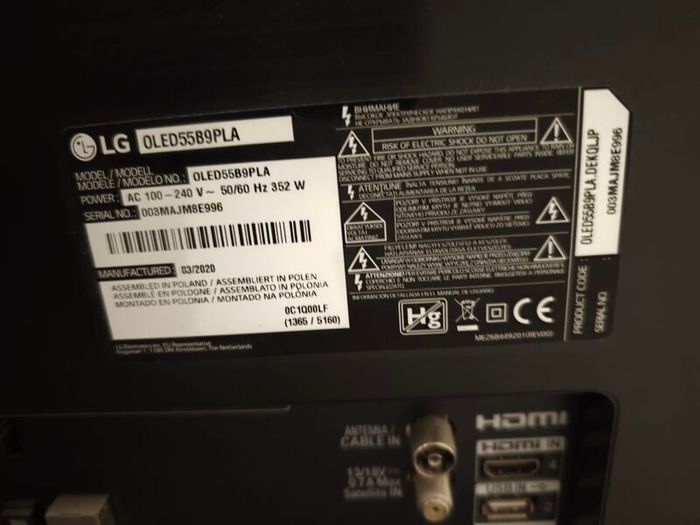 LG OLED B9 55inch for parts