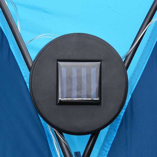 BN Party Tent with LED and 4 Sidewalls 3.6x3.6x2.3 m Blue