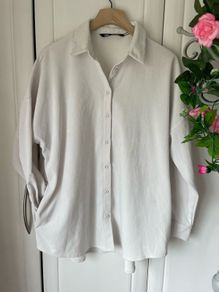 shirt zara medium stone shade cord shirt size med