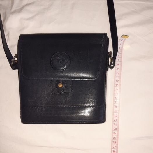 Black leather handbag