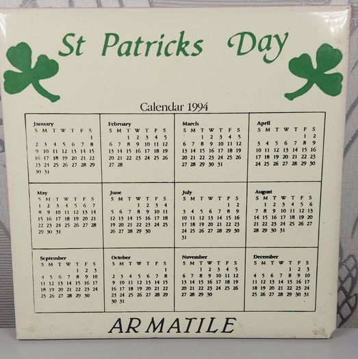 Vintage 1994 st patricks day tile