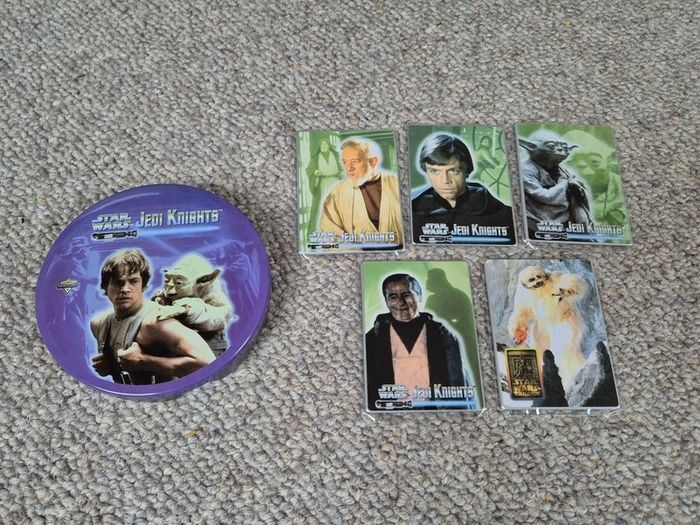 Star Wars Jedi Knights Metal Tin with 5 Metal Card Set 1998 Lucasfilm