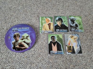Star Wars Jedi Knights Metal Tin with 5 Metal Card Set 1998 Lucasfilm