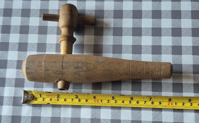 Vintage Wooden Wine / Beer Barrel Tap Spigot (French "Garanti" Stamp)