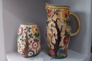 Hand Painted Tony Woods " Indian Tree " Jug&amp;Vase