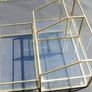 Vintage Gold clear glass large storage jewelers makeup box 7,2" x 4,4" H-3" Image 6