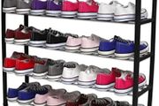 5 Tier Shoe Rack Organiser, Heavy duty storage unit, Quick Assembly No Tools Required, Holds upto 15-20 pairs (BLACK)