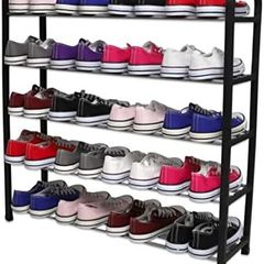 5 Tier Shoe Rack Organiser, Heavy duty storage unit, Quick Assembly No Tools Required, Holds upto 15-20 pairs (BLACK)