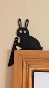 Halloween Door Topper - Bunny Rabbit with Knife - PLA 3D Printed Decor