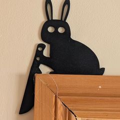 Halloween Door Topper - Bunny Rabbit with Knife - PLA 3D Printed Decor