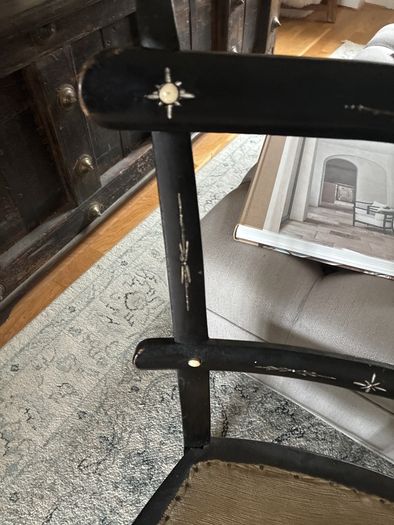 Hitchcock chair ebonised
