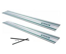Makita 2 x 199141-8 Makita Plunge Saw Guide Rail 1.5m for SP6000 + Rail Connectors Twin Set
