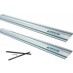 Makita 2 x 199141-8 Makita Plunge Saw Guide Rail 1.5m for SP6000 + Rail Connectors Twin Set