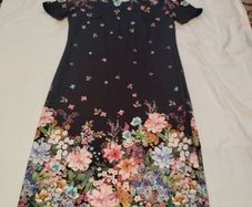 Elegant black floral midi dress for crossdresser