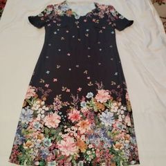 Elegant black floral midi dress for crossdresser