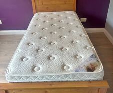 As New - Stunning Extremely Solid Single Wooden Bed Frame - Can Deliver