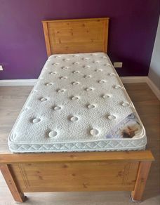 As New - Stunning Extremely Solid Single Wooden Bed Frame - Can Deliver