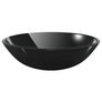 Bathroom Sink with Tap and Push Drain Black Tempered Glass Image 8