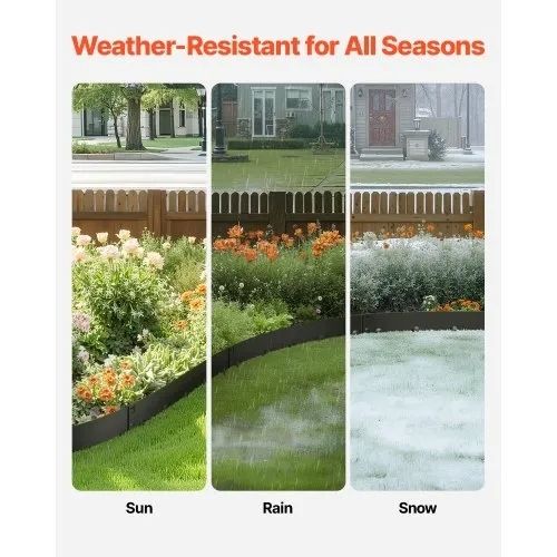 Steel Landscape Edging 5 Packs 39 x 5in Rust-Resistant for Yard Black