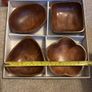 A Set of Vintage Handcrafted Tropical Hardwood Dishes Image 5