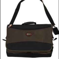 Eddie Bauer Computer Shoulder Bag Two-Tone Green Navy Tech Commuter Case