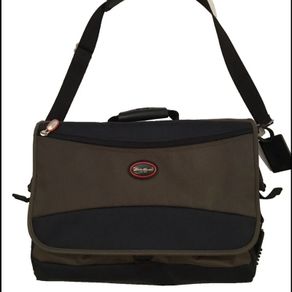 Eddie Bauer Computer Shoulder Bag Two-Tone Green Navy Tech Commuter Case