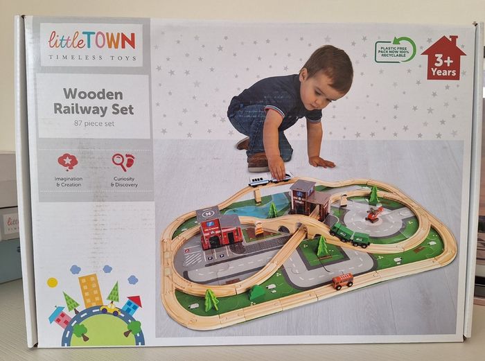 Little Town Wooden Railway Set