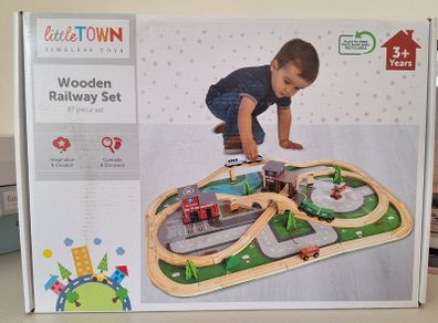 Little Town Wooden Railway Set