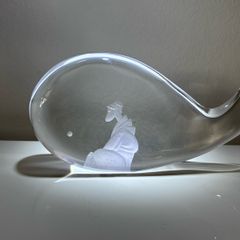 Kosta Boda art glass sculpture, Jonah and the whale