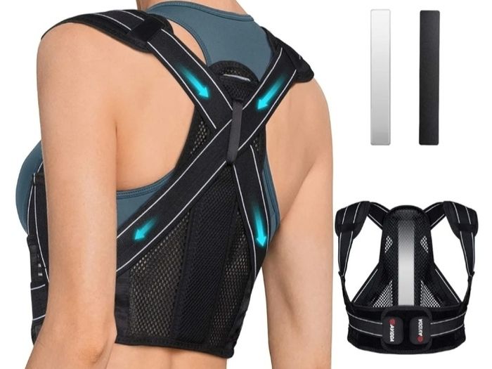 AVIDDA Posture Corrector for Men Women, Back Brace with Replaceable Support Plate, Breathable and Adjustable Back Support Providing Pain Relief from Back, Neck & Shoulder AVIDDA Posture Corrector for Men Women, Back Brace with Replaceable Support Plat