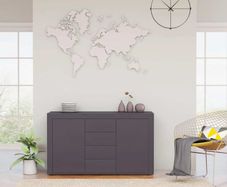 Sideboard High Gloss Grey 120x36x69 cm Chipboard