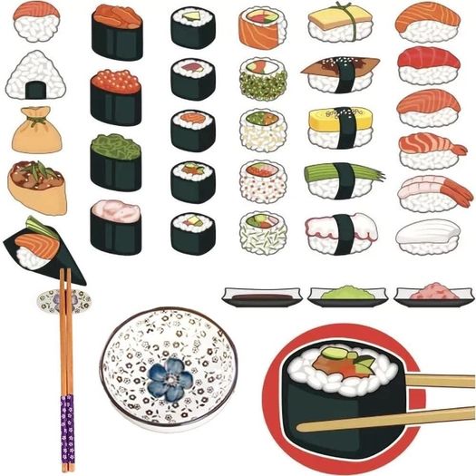Brand New Ceramic Sushi Cutlery Set for four People with Chopstick Holder