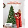 Christmas Tree, 1.8m Artificial Xmas Tree, Full Holiday Decor Trees with 1250 Branch Tips & Sturdy Metal Base for Home Party Office Decoration Image 4
