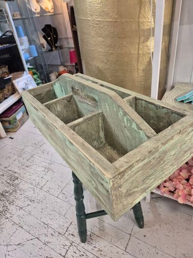 Vintage solid wood Tidy trough caddy