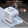 Universal Travel Adapter, PD 20W Fast Charging Plug Adapter with 2 USB-C and 2 USB-A Ports, All in One Travel Adapter for Europe, UK, US, Australia etc Image 4