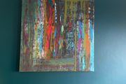 Large hand painted and signed canvas