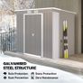 7 x 4ft Galvanised Steel Garden Shed, with Foundation Kit - Grey Image 3