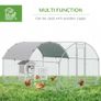 Walk In Chicken Run Galvanised Chicken Coop Hen Poultry House Cage Rabbit Hutch Pet Playpen Garden with Water-Resist Cover, 2.8 x 3.8 x 2m Image 6