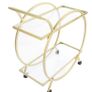 BRAND NEW Drinks Trolley, Stylish Metal Serving Cart with 2 Glass Shelves on Wheels, for Cocktails, Spirits, Wine & Beverages Image 2