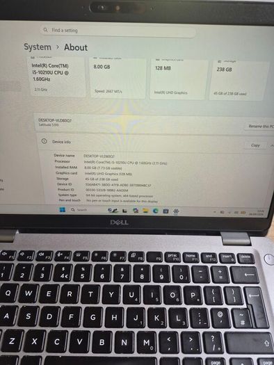 Dell Latitude 5310, i5 10th gen,8gb, 256 ssd, windows 11, mint Condition, 13" FHD Screen.
