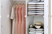 8-Cube Clothes Closet, Plastic Wardrobe with Doors &amp; 1 Hanger, Modular Storage Organizer, Deeper Cubes for Larger Space