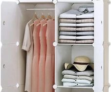 8-Cube Clothes Closet, Plastic Wardrobe with Doors & 1 Hanger, Modular Storage Organizer, Deeper Cubes for Larger Space