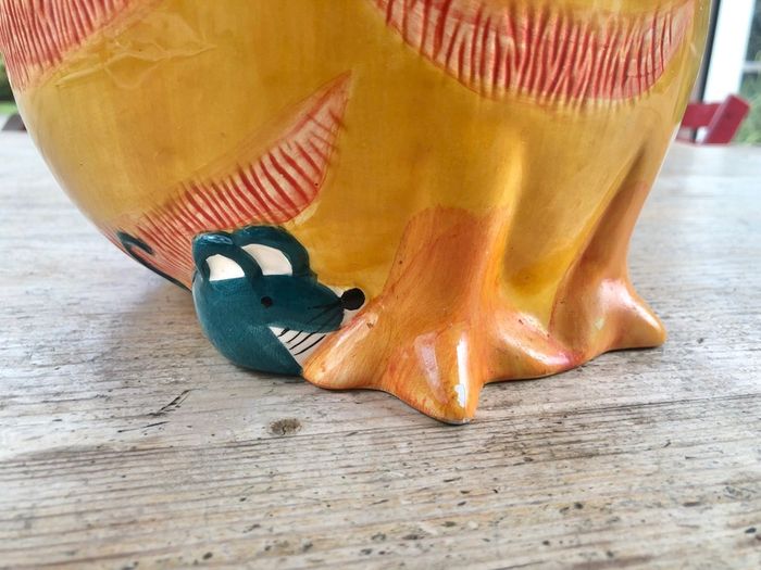Vintage Rayware Lion & Mice Ceramic Cookie Jar