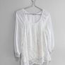 Pre Owned White Embroidered Boho Tunic Blouse Image 2