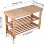 Bamboo Shoe Rack Bench 3 Tier Entryway Seat Shoe Organizer Storage Shelf Image 3
