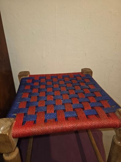 Mid Century Wooden Footstool