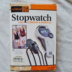 Original ideas stopwatch with compass and whistle brand new