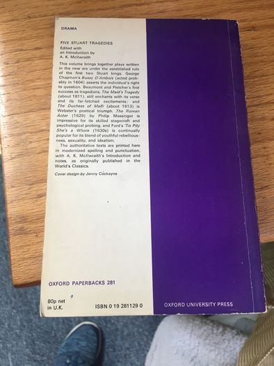 Five Stuart Tragedies - Edited by A.K.McIIwraith