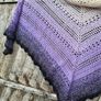 Handmade crochet triangle shawl wrap. Violet lila black ombre lacy shawl Image 6